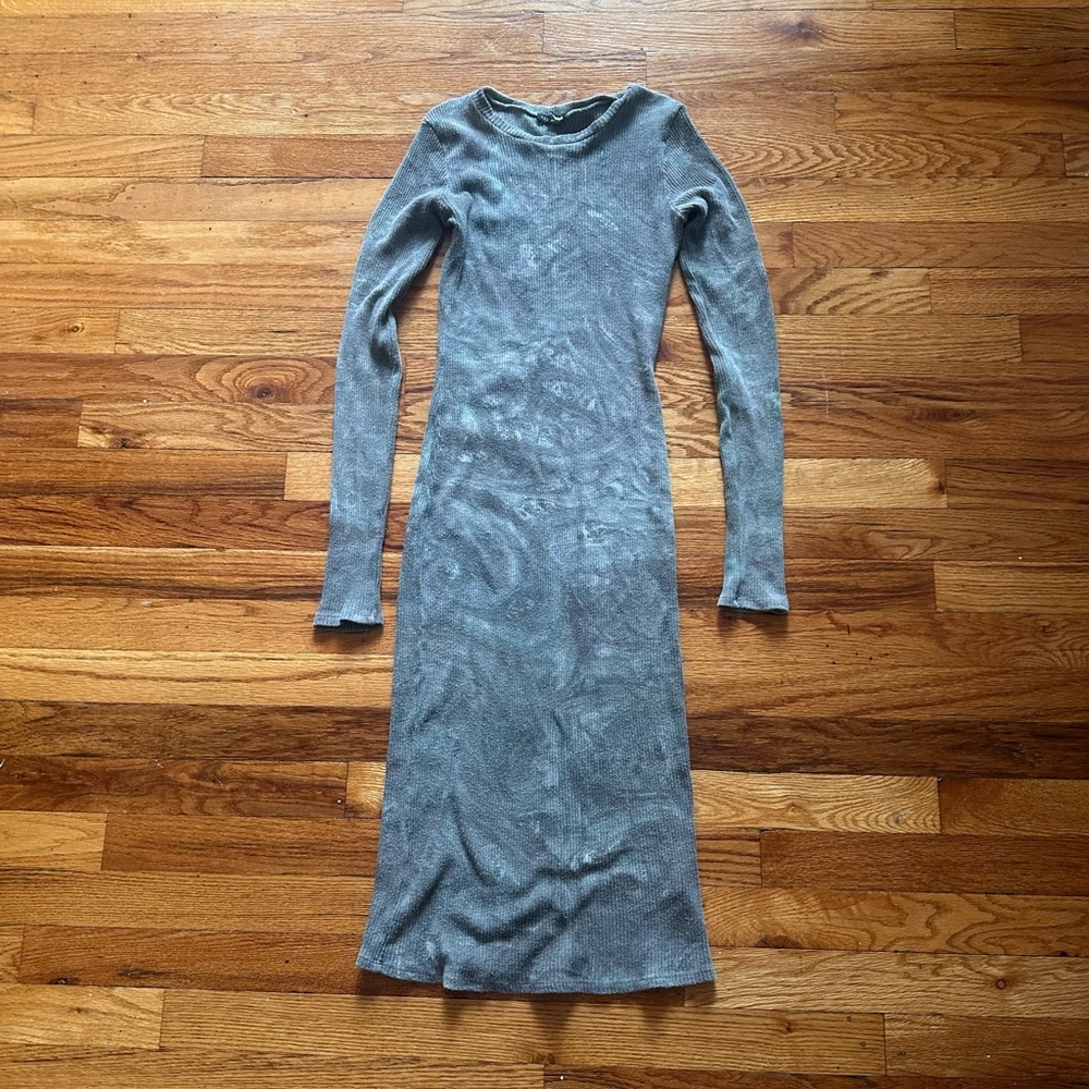 Fashion Nova Gray Long Sleeve Dress